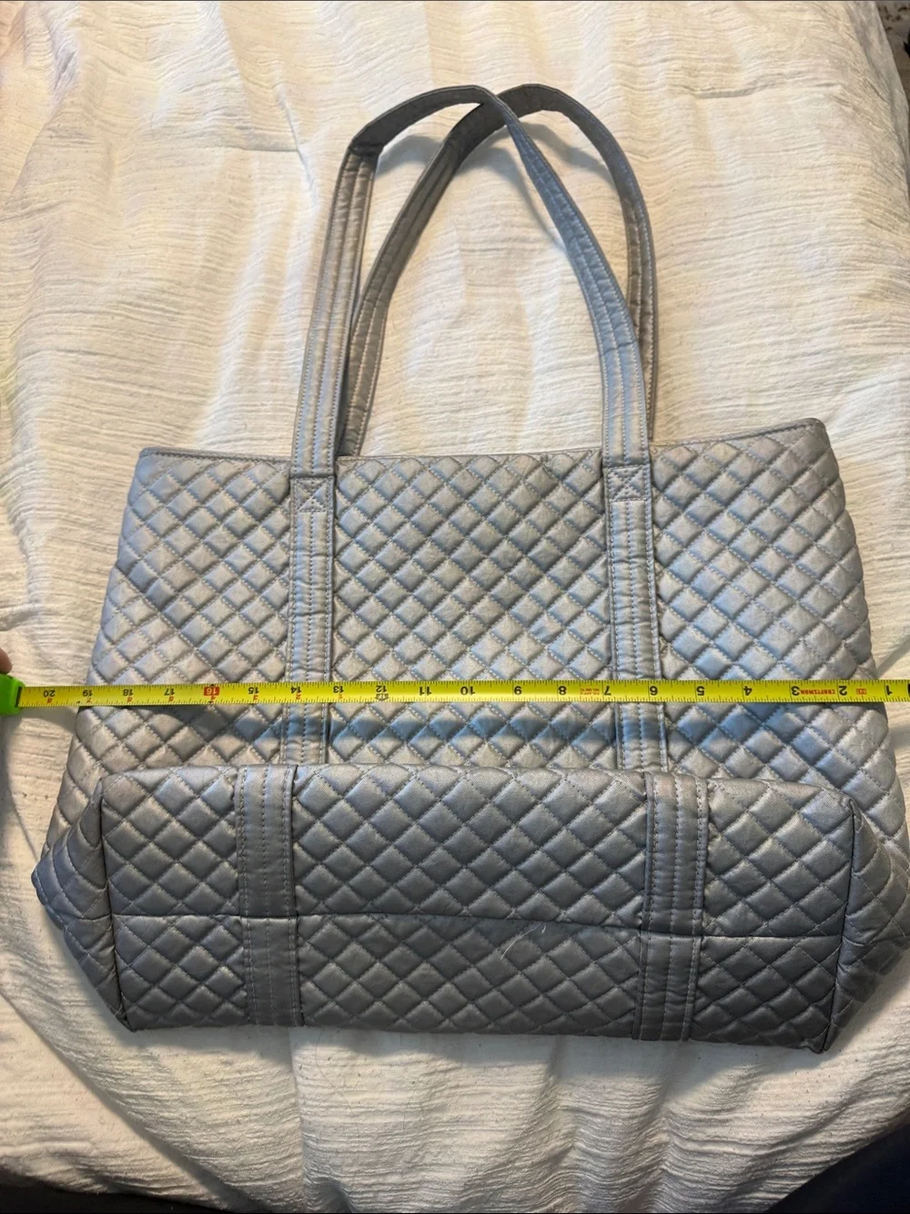 Vera Bradley Quilted Silver Tote